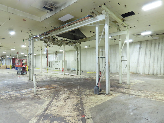 2 Ton Free Standing Bridge Crane 11' Span 27' Runway 11' 9" HUB Coffing Hoist