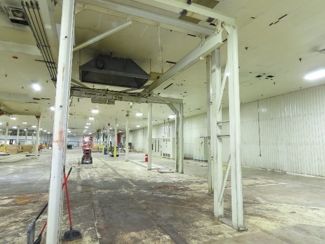 2 Ton Free Standing Bridge Crane 11' Span 27' Runway 11' 9" HUB Coffing Hoist