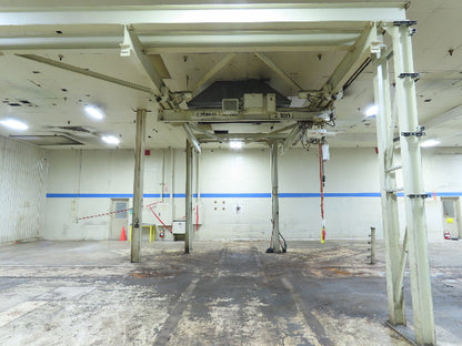 2 Ton Free Standing Bridge Crane 11' Span 27' Runway 11' 9" HUB Coffing Hoist