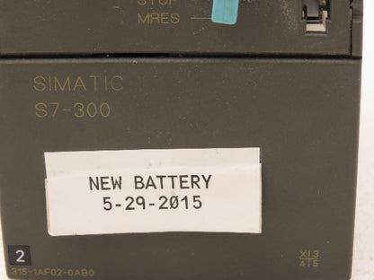 Siemens 315-1AF02-0AB0 Simatic S7-300 PLC CPU Module 24VDC 6ES7 315-1AF02-0AB0