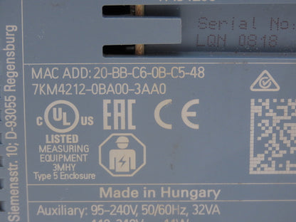Siemens 7KM4212-0BA00-3AA0 SENTRON PAC4200 Current / Voltage Measuring Device