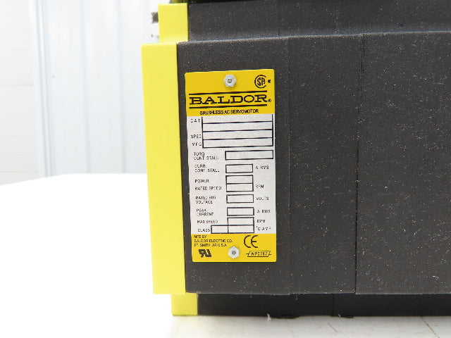 Baldor Electric BSM100N-2250AA Brushless AC Servo Motor 2.54Kw 4000rpm 300VAC
