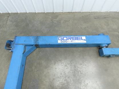 Gorbel 500 Lb Wall Mount Articulating Arm Jib Crane 9' Span 1/4 Ton