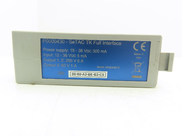 Sequoia P0000430 SeTAC TK Full Interface 300 mA 18-36VDC Triaxial Module