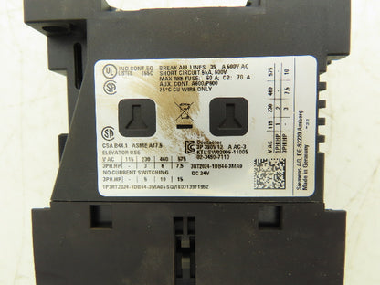 Siemens 3RT2024-1DB44-3MA0 Motor Starter Contactor 10Hp 575V 3Ph Screw Terminal