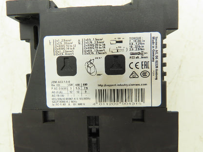Siemens 3RT2024-1DB44-3MA0 Motor Starter Contactor 10Hp 575V 3Ph Screw Terminal