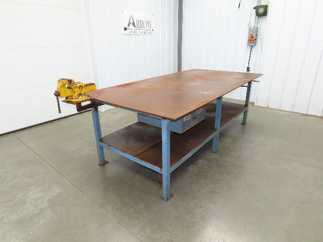 1/2" Top Steel Fabrication Welding Layout Table Work Bench 96"x48" W/ 6" Vise