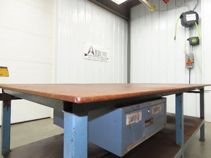 1/2" Top Steel Fabrication Welding Layout Table Work Bench 96"x48" W/ 6" Vise