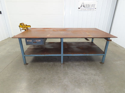 1/2" Top Steel Fabrication Welding Layout Table Work Bench 96"x48" W/ 6" Vise