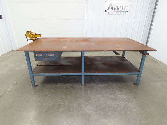 1/2" Top Steel Fabrication Welding Layout Table Work Bench 96"x48" W/ 6" Vise