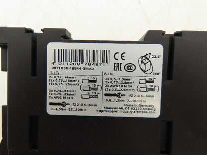 Siemens 3RT1036-1BB44-3MA0 Motor Starter Contactor 50Hp 575V 3Ph Lot of 2