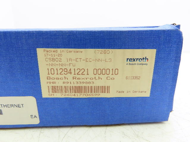 Rexroth CSB02.1A-ET-EC-NN-L3-NN-NN-FW SERCOS Servo Controller Ethernet Interface