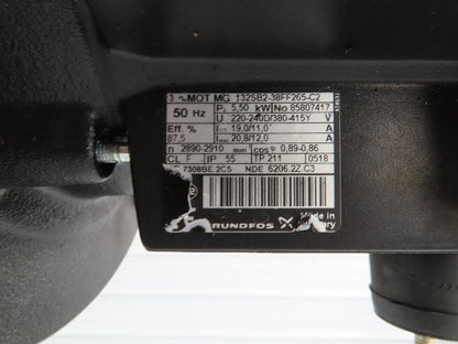 Grundfos CR10-07 A-A-A-E-HQQE Centrifugal Inline Pump 5.5kw 480V 3PH 201 L/min