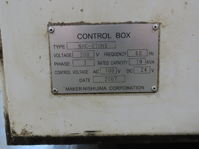 Nishijimax NHC-070NB Automatic CNC Circular Steel Cold Saw 10Hp 230V 2.75" 70mm