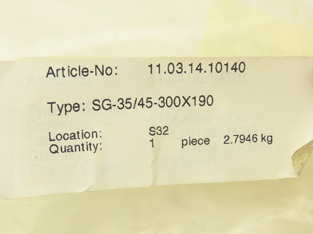 Schmalz 11.03.14.10140/2 Bag & Sack Vacuum Gripper 12-1/4" x 8-1/4" Sealing Area