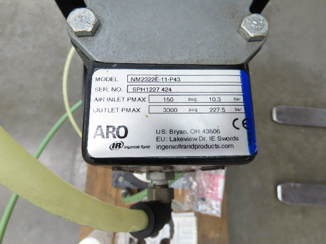 ARO NM2322-E-11-P43 Pneumatic Extrusion Piston Pump 5 Gal Pail Lifter Unloader
