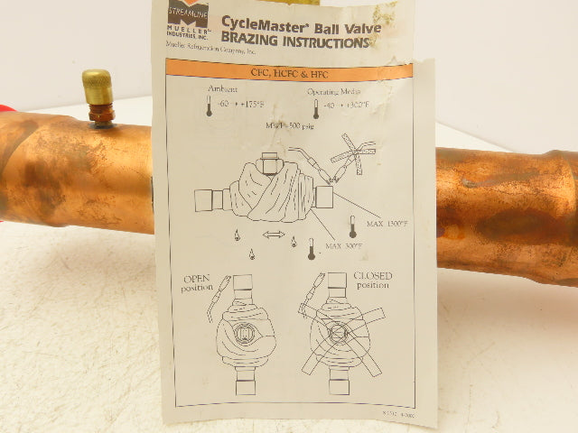 Mueller AC17868 Cyclemaster Ball Valve 2-1/8" W/Access 700 PSIG Full Port