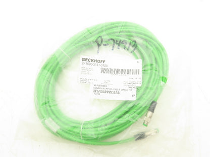 Beckhoff ZK 1090-3131-3150 EtherCAT/Ethernet M8 4-Pin Male Straight x2 Cable 15m