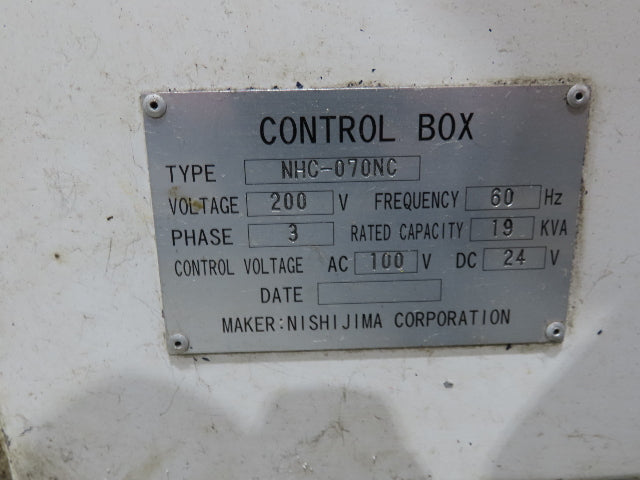 Nishijimax NHC-070NC Automatic CNC Circular Steel Cold Saw 10Hp 230V 2.75" 70mm