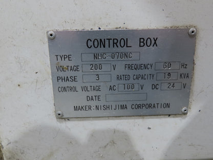 Nishijimax NHC-070NC Automatic CNC Circular Steel Cold Saw 10Hp 230V 2.75" 70mm