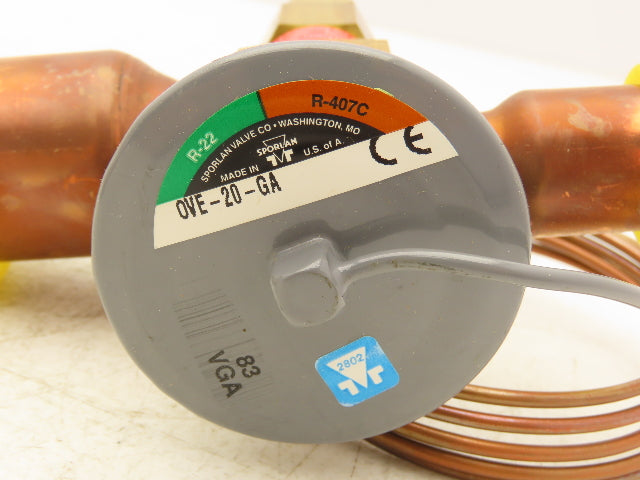 Sporlan OVE-20-GA Thermostatic Expansion Valve 7/8 x 1-3/8 ODF 60" Capillary