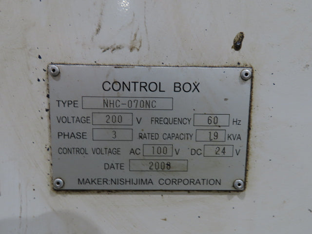 Nishijimax NHC-070NC Automatic CNC Circular Steel Cold Saw 10Hp 230V 2.75" 70mm