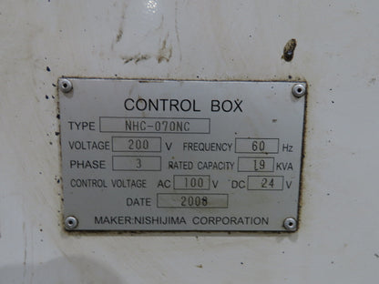 Nishijimax NHC-070NC Automatic CNC Circular Steel Cold Saw 10Hp 230V 2.75" 70mm