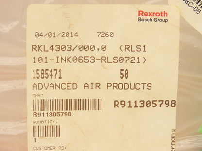 Bosch Rexroth RKL4303/000,0 Servo Motor Power Cable 6M R911305798