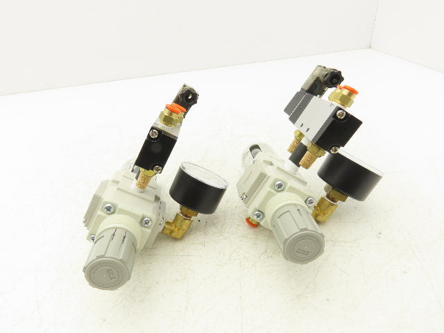 SMC AW20-N01-CZ-B Pneumatic Air Filter Regulator Solenoid Valve 125psi Lot of 2