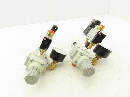 SMC AW20-N01-CZ-B Pneumatic Air Filter Regulator Solenoid Valve 125psi Lot of 2