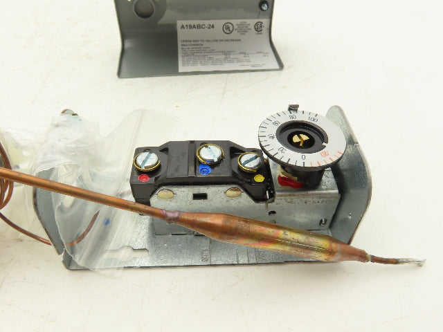 Johnson Controls A19ABC-24C SPST Temperature Control -30-100 Deg F 8' Capilary