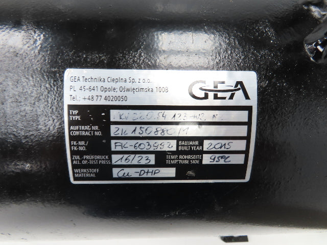 GEA Technika FKV-220.54 123-W2 N2 Shell & Tube Heat Exchanger 2"NPT SAE 62.5"OAL