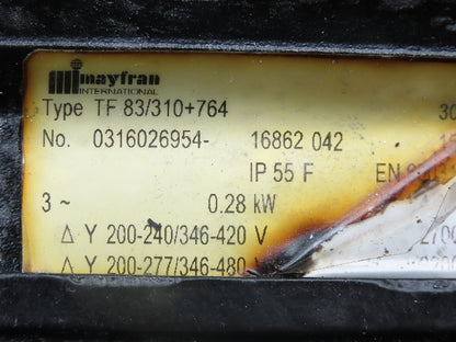 Mayfran TF 83/310+764 Coolant Pump 30 LPM 0.28kw 480V 3PH 3/4"NPT