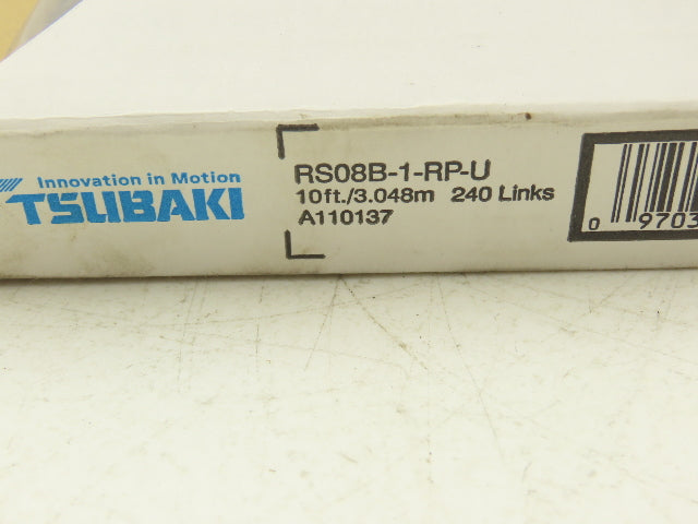 Tsubaki RS08B-1-RP-U Riveted Roller Chain Single Strand 12.7mm Pitch 10' Length