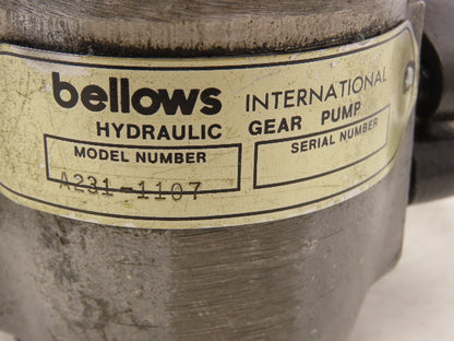 Bellows A231-1107 Hydraulic Rotary Gear Pump 2-Bolt 1/2" Shaft SAE Ports