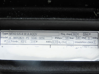 Grundfos MTH2-6/6 A-W-A-AQQV Immersion Coolant Pump 13gpm .75kw 230V 3PH