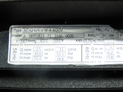 Grundfos MTH2-6/6 A-W-A-AQQV Immersion Coolant Pump 13gpm .75kw 230V 3PH