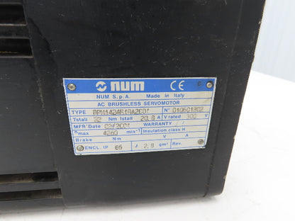 NUM BPH1424R1RA2C01 Brushless AC Servo Motor 4250 RPM 22Nm 20.8A 300V