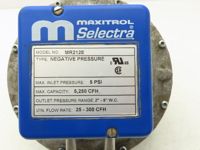 Maxitrol MR212E Negative Pressure Modulator Regulator Gas Valve 2"NPT 5250 CFH