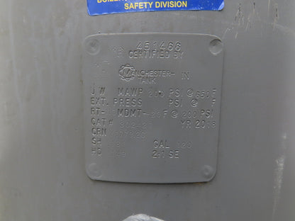 Manchester 120 Gallon Vertical Air Tank Compressor Receiver 200 PSI 2016