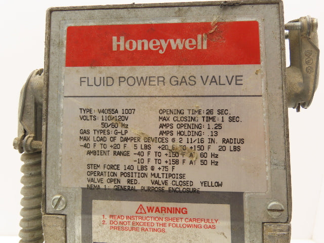 Honeywell V4055A 1007 Fluid Power Actuator 2" NPT Gas Valve 120V