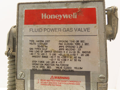Honeywell V4055A 1007 Fluid Power Actuator 2" NPT Gas Valve 120V