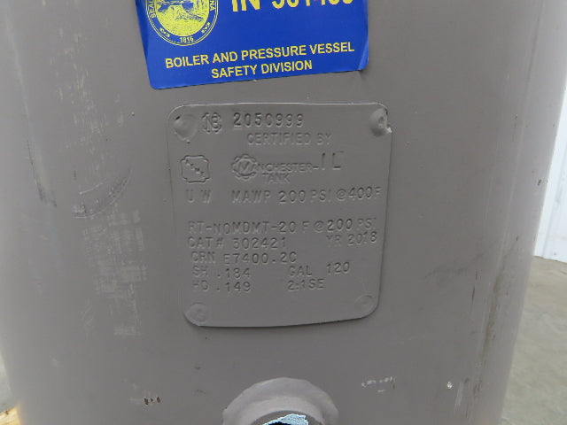 Manchester 120 Gallon Air Tank Vertical Compressor Receiver 200PSI 2018