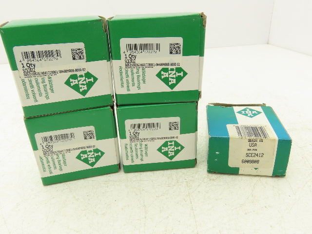 INA SCE2412 Needle Roller Bearing 1-1/2" Bore x 1.875" OD x .750" Wide Lot of 5