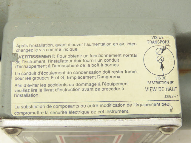 Siemens/Moore 77-16 Pressure Transducer 4-20 mA Input to 3-15 PSIG Output