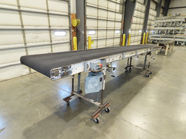 36"W x 20'L Portable Incline/Flat Conveyor 2-Way Grip Belt 460V Variable Speed