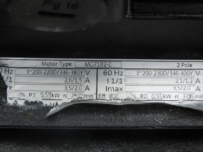 Grundfos MTH2-60/2 A-W-A-AUUV Immersion Coolant Pump 11gpm 230V 3PH