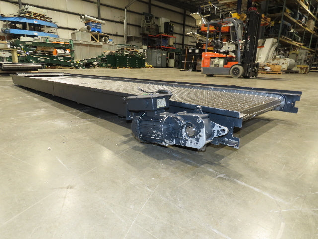Tsubaki MT10 36"x 12' CNC Steel Scrap Chip Conveyor Low Profile 220V 3PH 3FPM
