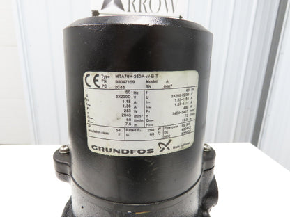 Grundfos MTA70H-250A-W-B-T Immersion Coolant Pump 72 L/Min 460W 230/460V 3PH