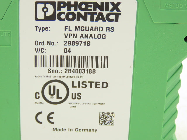 Phoenix Contact FL MGUARD RS PLC VPN Analog Router Module